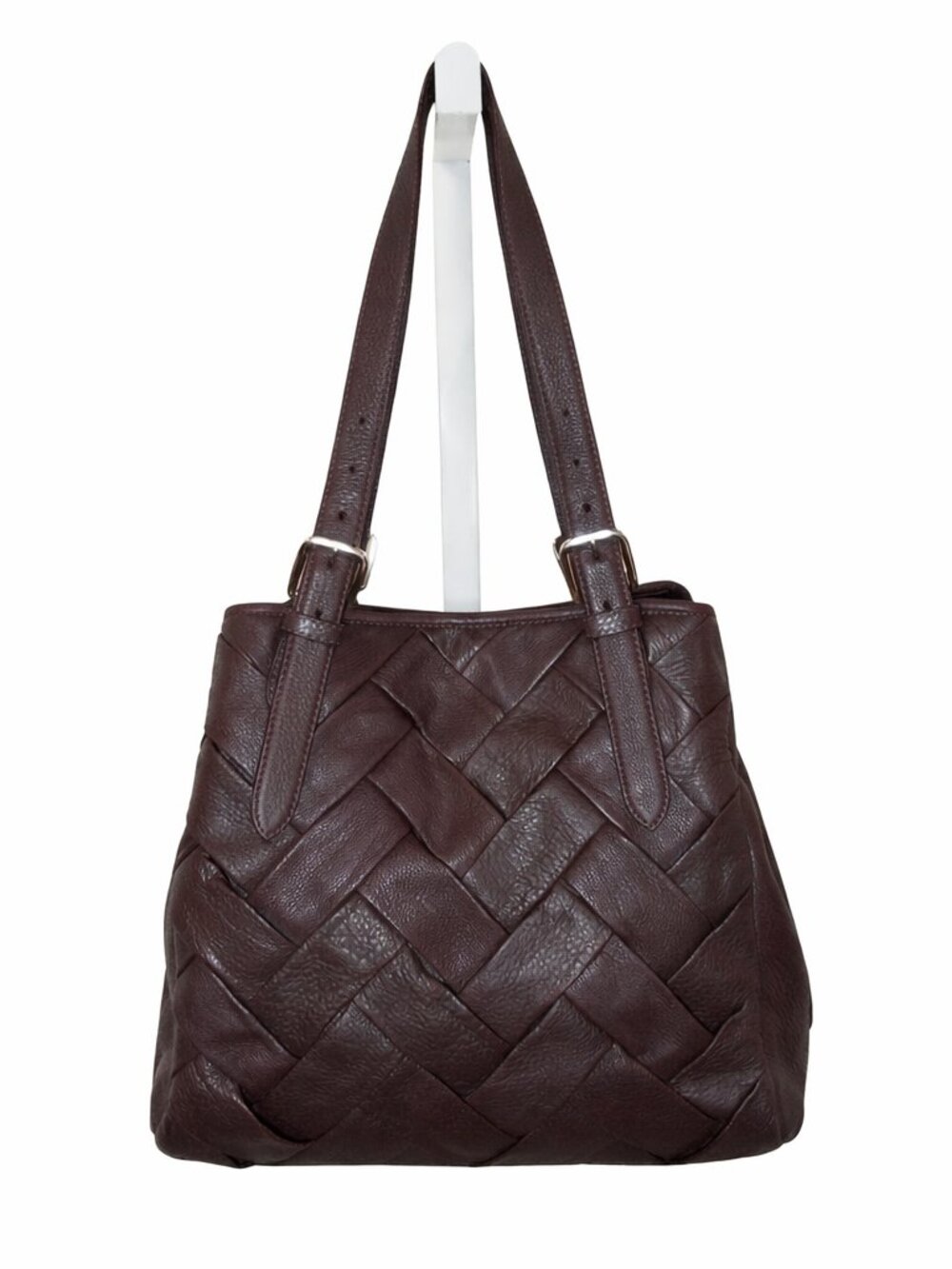 Cole Haan Purple Woven Leather Shoulder Bag